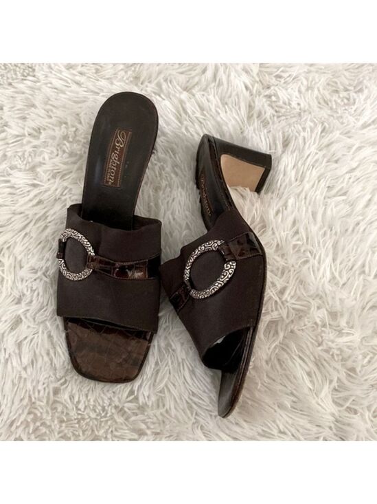 Brighton Shoes - Brighton Y2K crocodile slip on heels